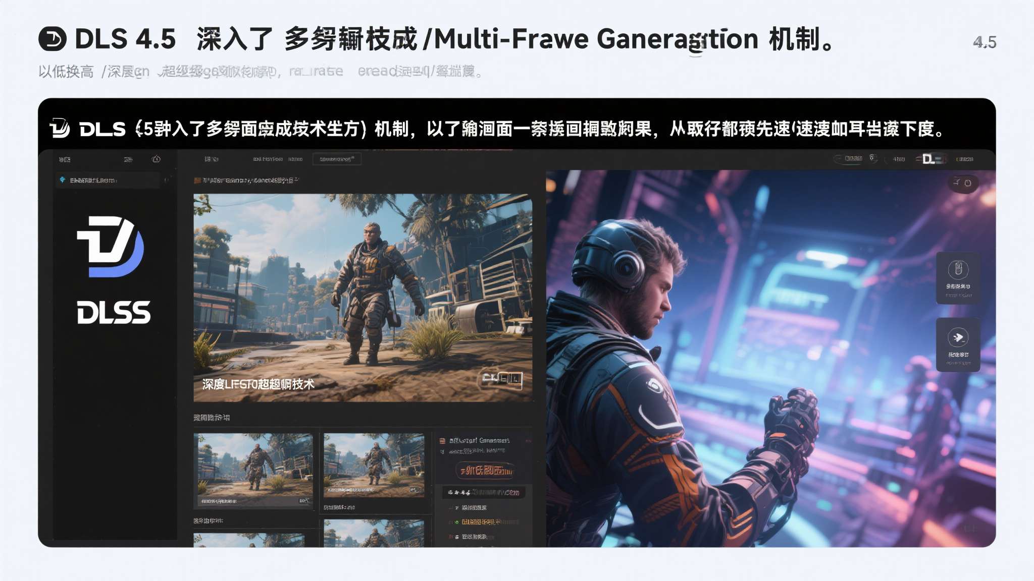 DLSS（深度学习超级采样）发展至4.5版本，已不再是简单的"以低换高"分辨率插