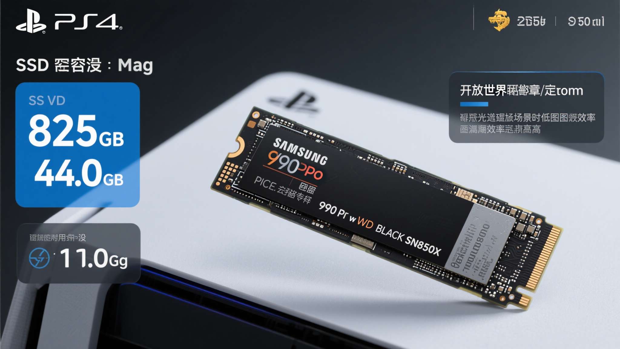 你的PS5能变得更强!爆改后畅玩PC 60帧光追大作 PS5原装SSD容量825GB,实际可用空间不足700GB。通过加装PCIe 4